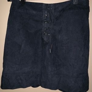 Black Suede Lace Up Skirt 00 AF